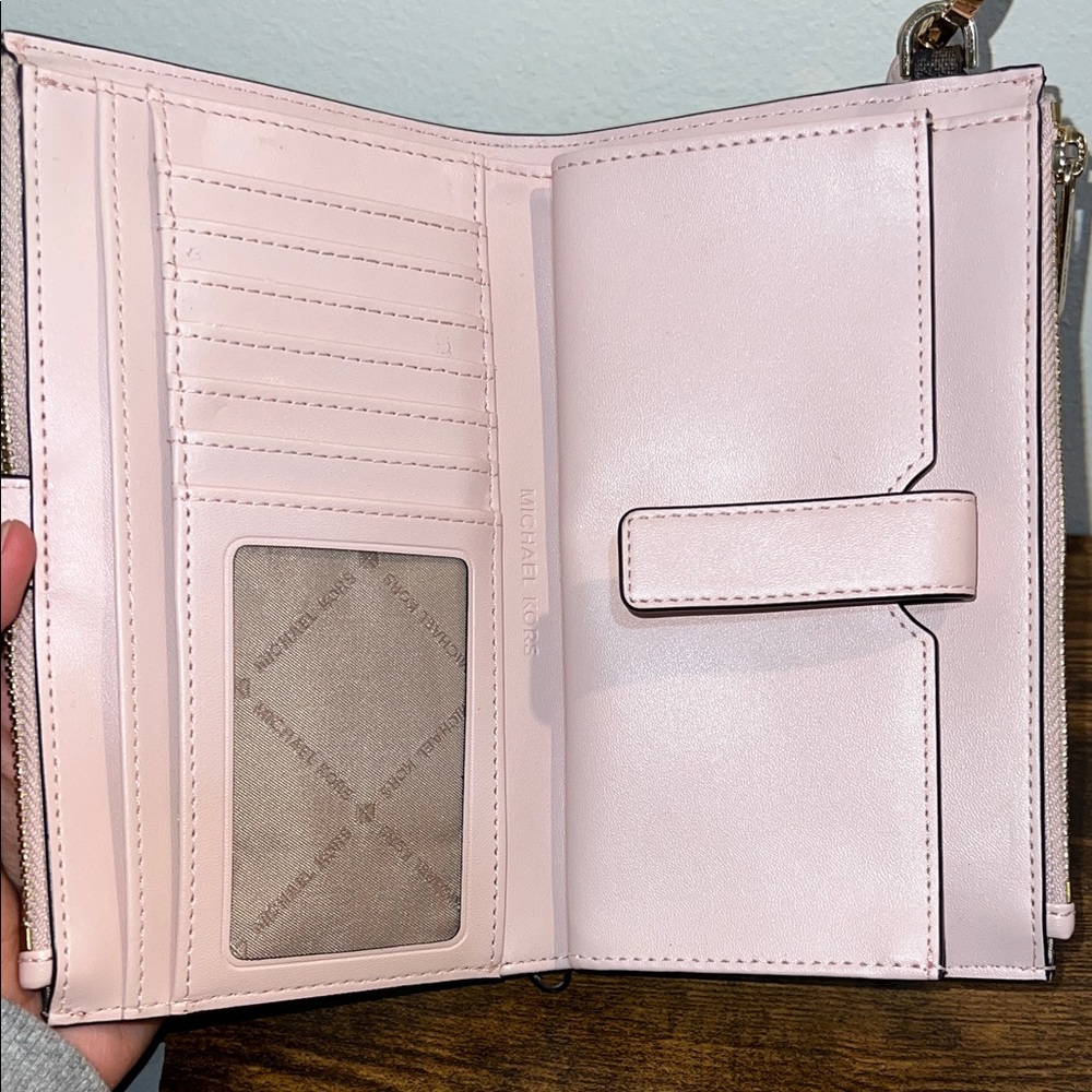 Michael Kors Black and Pink Logo Wristlet - Picture 4 of 11